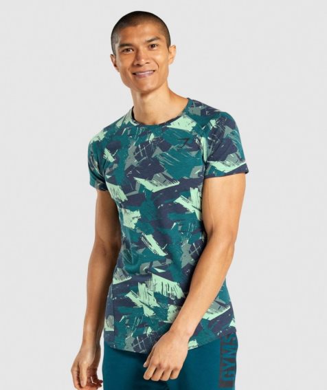 Men's Gymshark Bold T-Shirts Camo | NZ 5MTOBR